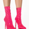 Front View Azalea Wang Life Of The Party Stiletto Bootie In Pink