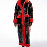 Front View Azalea Wang Lionheart Long Patent Trench With Fur Trim