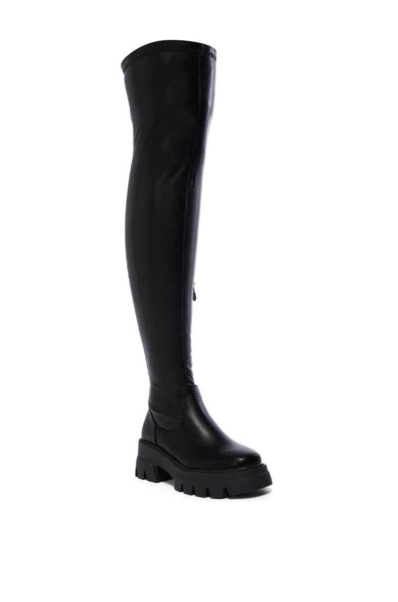 Back View Azalea Wang Livinia Black Over The Knee Boot