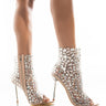 Front View Azalea Wang Look Good Feel Good Stiletto Bootie In Clear Pvc