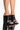 Front View Azalea Wang Love Me Tender Square Toe Wedge Sandal In Black