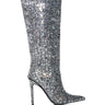 Side View Azalea Wang Lovers Lane Silver Embellished Boot