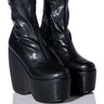 Front View Azalea Wang Loxley Wedge Bootie In Black