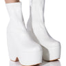 Front View Azalea Wang Loxley Wedge Bootie In White