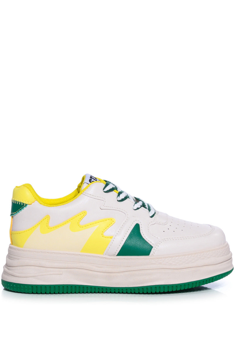 Side View Azalea Wang Lunch Date Green Sneaker
