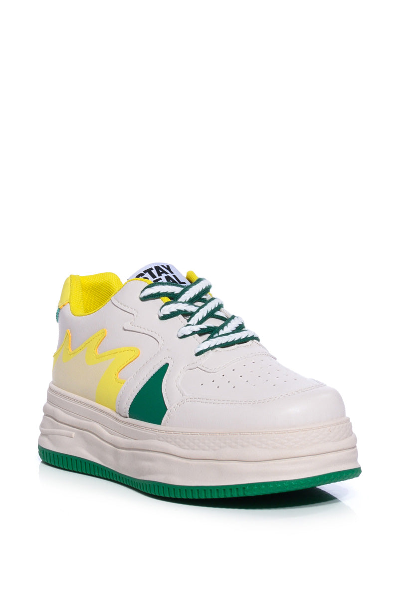 Back View Azalea Wang Lunch Date Green Sneaker