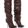 Front View Azalea Wang Lychee Brown Slouch Boot