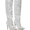 Front View Azalea Wang Lynlee Silver Pearl Embellished Boot