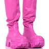 Front View Azalea Wang Lyrica Flatform Boot In Pink