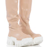 Front View Azalea Wang Lyrica Nude Pu Chunky Boot