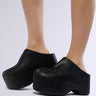 Front View Azalea Wang Macey Embellished Clog In Black