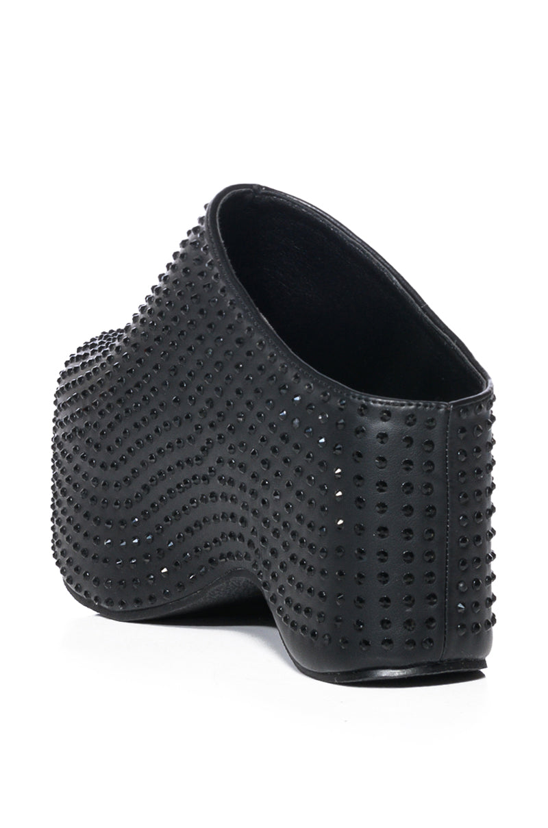 Detail View Azalea Wang Macey Embellished Clog In Black 7