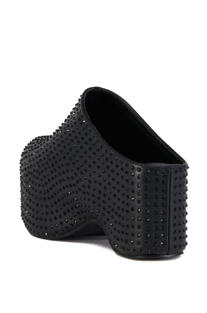 Detail View Azalea Wang Macey Embellished Clog In Black 2
