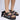 Front View Azalea Wang Mackley Brocade In Black Flatform Sandal