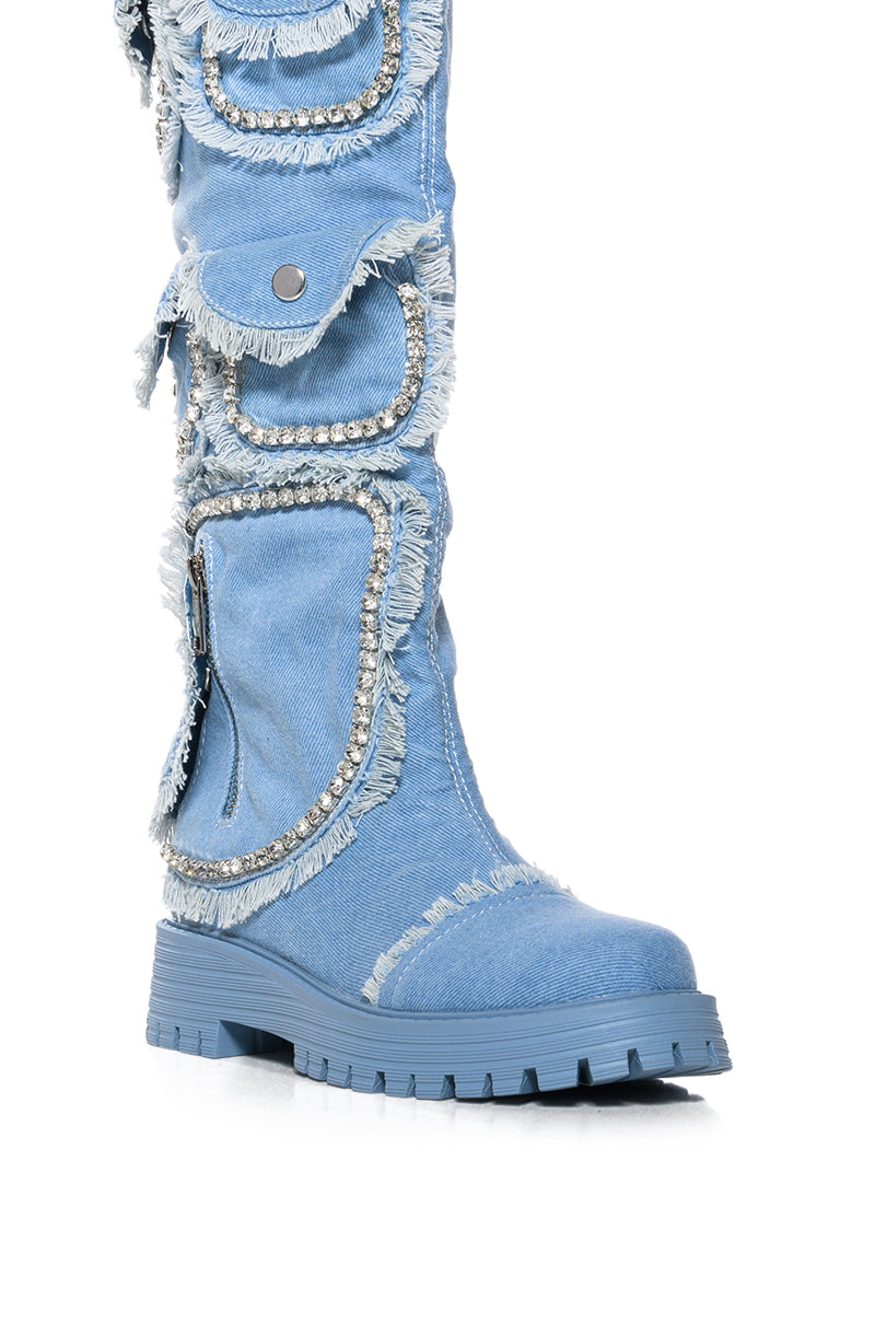 Full View Azalea Wang Madhu Denim Pocket Detail Boot