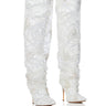 Front View Azalea Wang Mainstreet White Abstract Embellished Boot