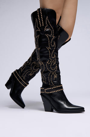 AZALEA WANG MAITIA BLACK EMBELLISHED WESTERN BOOT – AKIRA AZALEA WANG MAITIA BLACK EMBELLISHED WESTERN BOOT – AKIRA