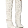 Front View Azalea Wang Maitia White Embellished Cowboy Boot