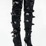 Front View Azalea Wang Make It Last Stiletto Boot In Black