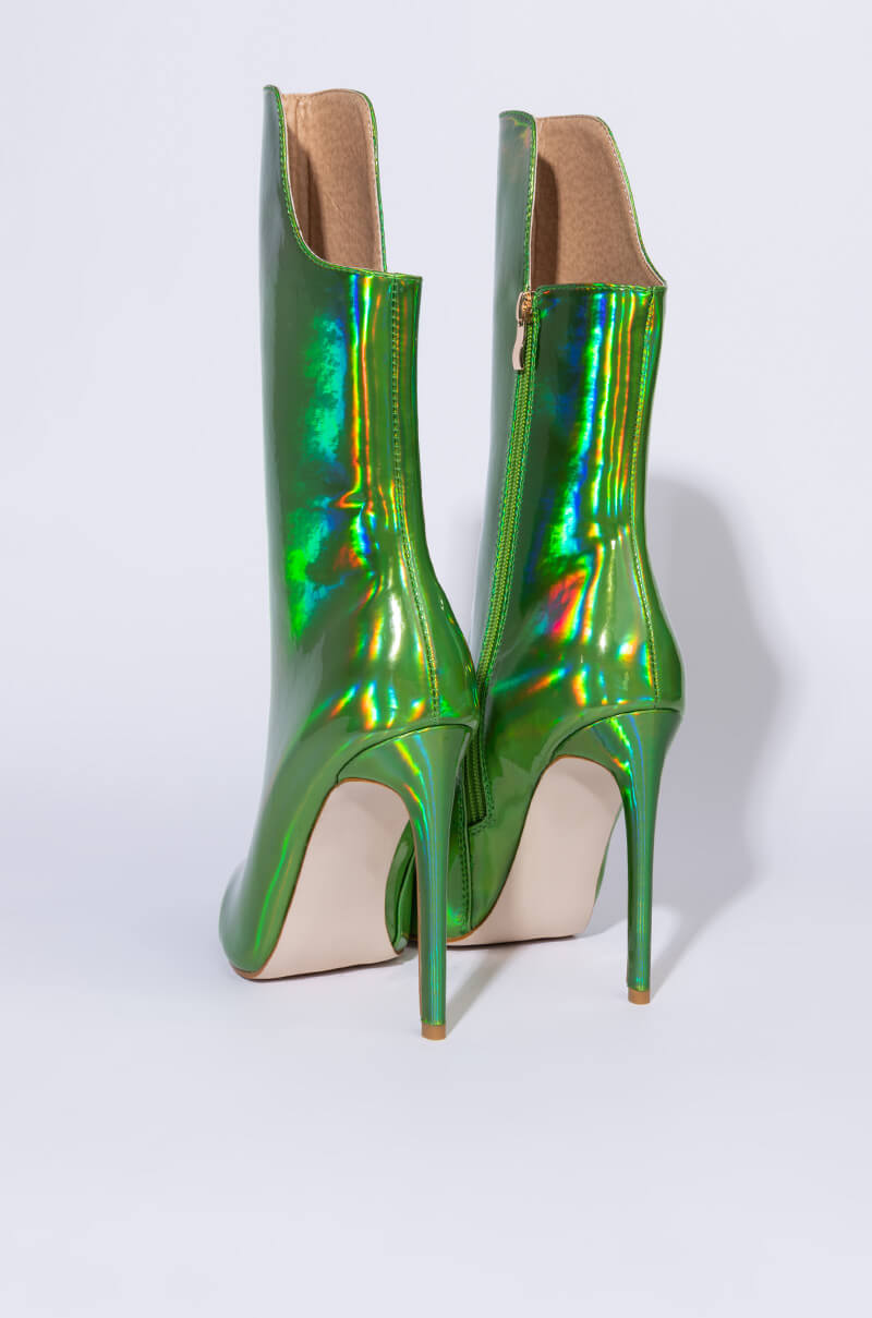 Full View Azalea Wang Make My Heart Skip A Beat Stiletto Bootie In Green 14