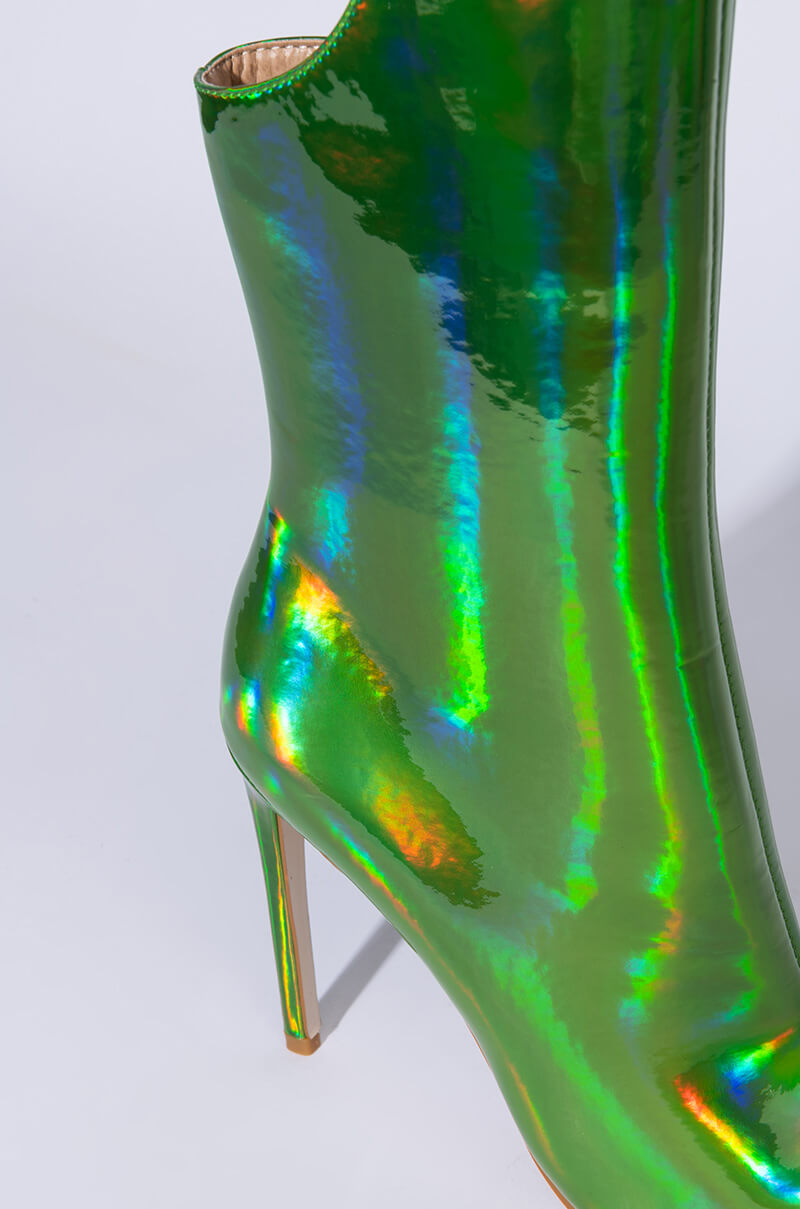 Extra View Azalea Wang Make My Heart Skip A Beat Stiletto Bootie In Green 15