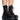 Front View Azalea Wang Make Your Mark Chain Lace Up Flatform Bootie In Black