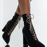 Front View Azalea Wang Make Your Mind Up Chunky Bootie In Black