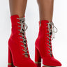 Front View Azalea Wang Make Your Mind Up Chunky Bootie In Red