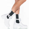 Front View Azalea Wang Making Waves Chunky Bootie In White