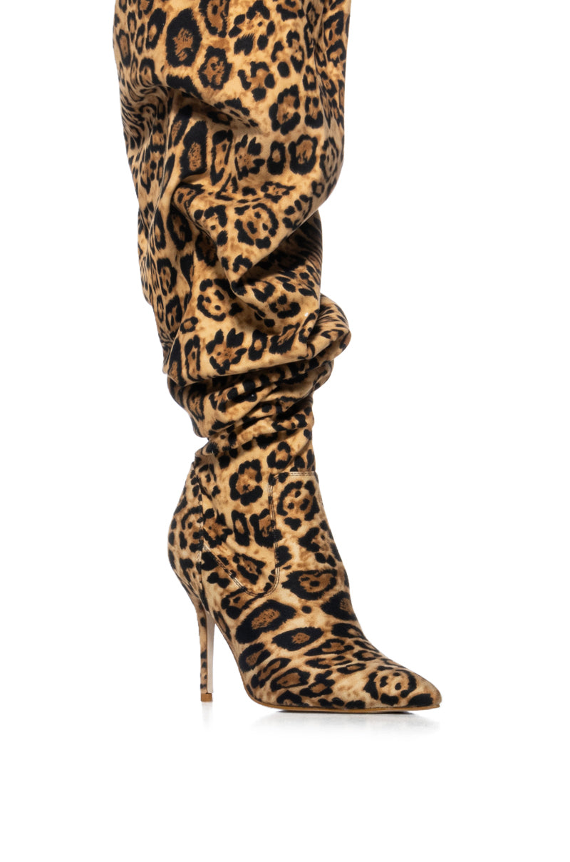 Extra View Azalea Wang Mantis Baggy Thigh High Boot In Leopard