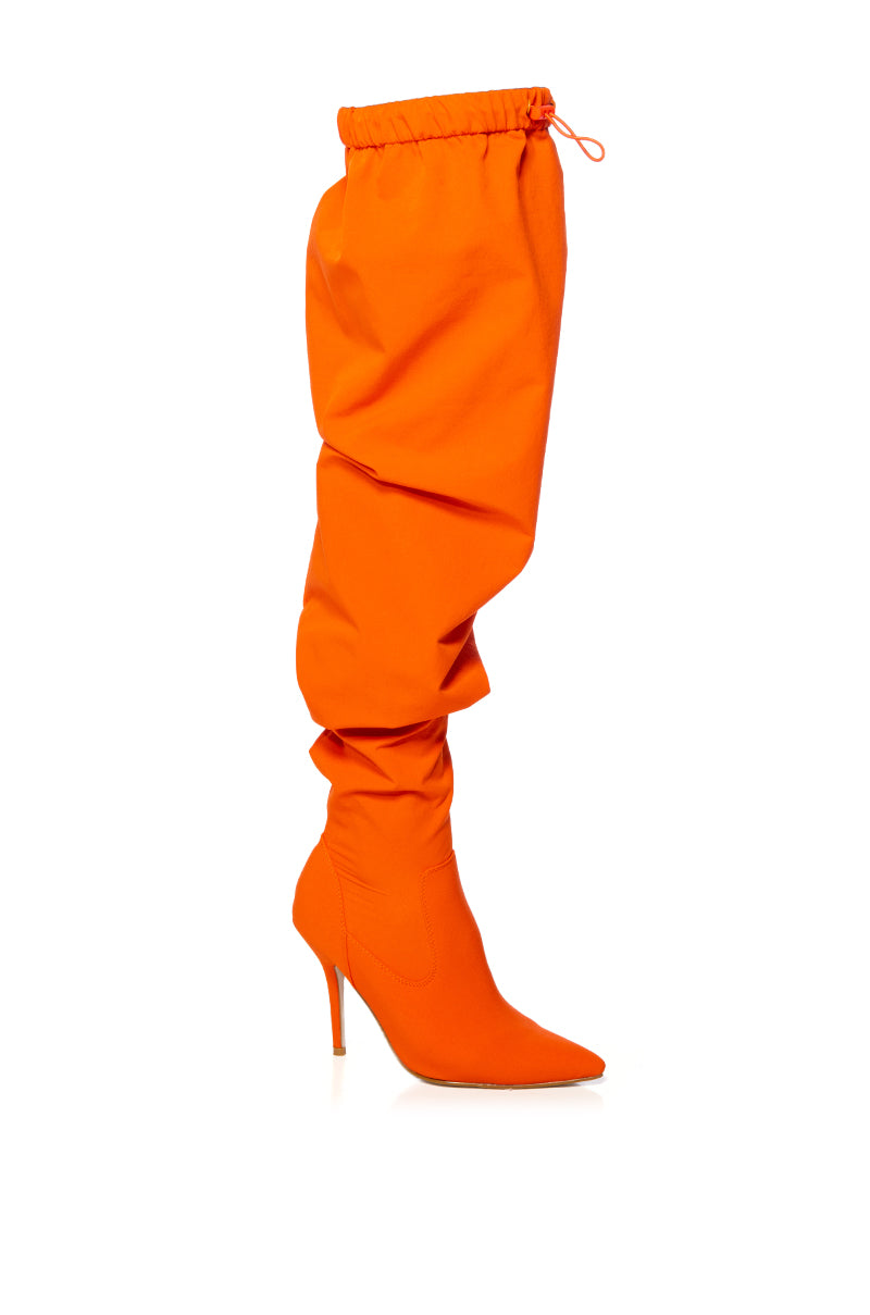 Full View Azalea Wang Mantis Baggy Thigh High Boot In Orange 4