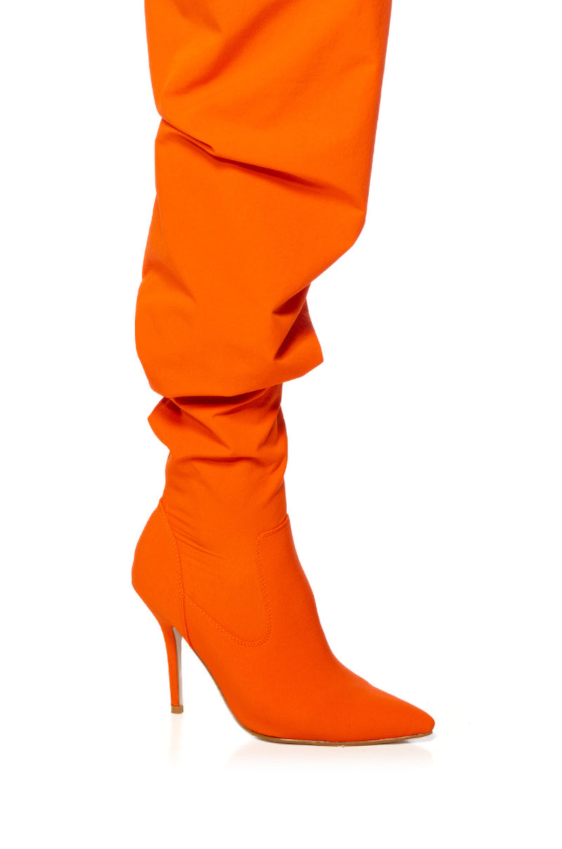 Extra View Azalea Wang Mantis Baggy Thigh High Boot In Orange 6