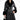 Front View Azalea Wang Marbolo Pu Trench With Faux Fur Trim In Black