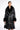 Detail View Azalea Wang Marbolo Pu Trench With Faux Fur Trim In Black