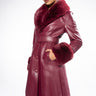 Front View Azalea Wang Marbolo Pu Trench With Faux Fur Trim