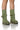 Front View Azalea Wang Marceline Bucket Green Denim Bootie