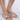 Front View Azalea Wang Mariano Rose Gold Satin Butterfly Slip On Flat Sandal