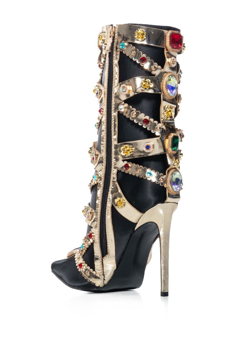 Detail View Azalea Wang Martinez Embellished Bootie In Black