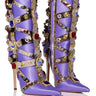 Front View Azalea Wang Martinez Embellished Bootie In Purple