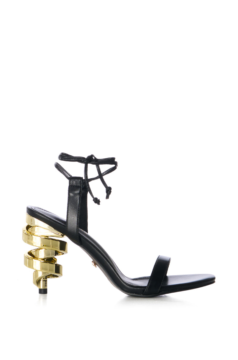 Side View Azalea Wang Matalia Novelty Heel Sandal