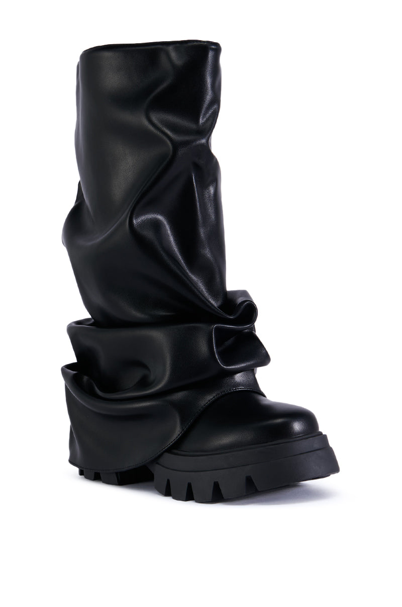 Detail View Azalea Wang Mate Black Ruched Boot