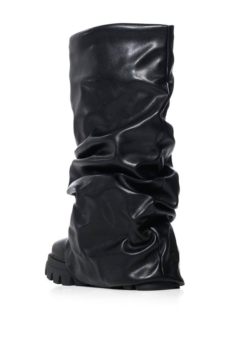 Detail View Azalea Wang Mate Black Ruched Boot