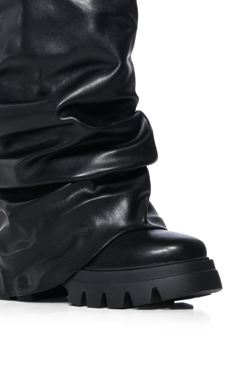 Full View Azalea Wang Mate Black Ruched Boot