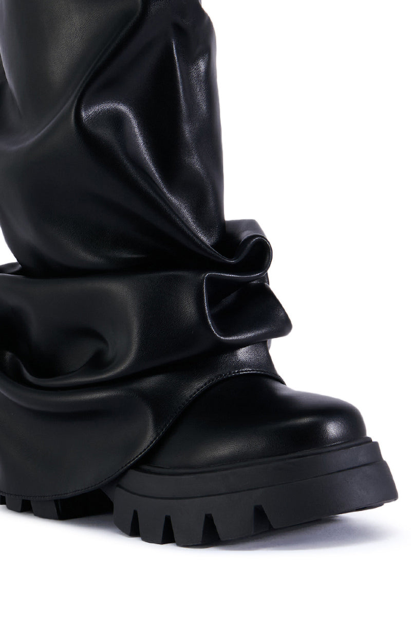 Extra View Azalea Wang Mate Black Ruched Boot