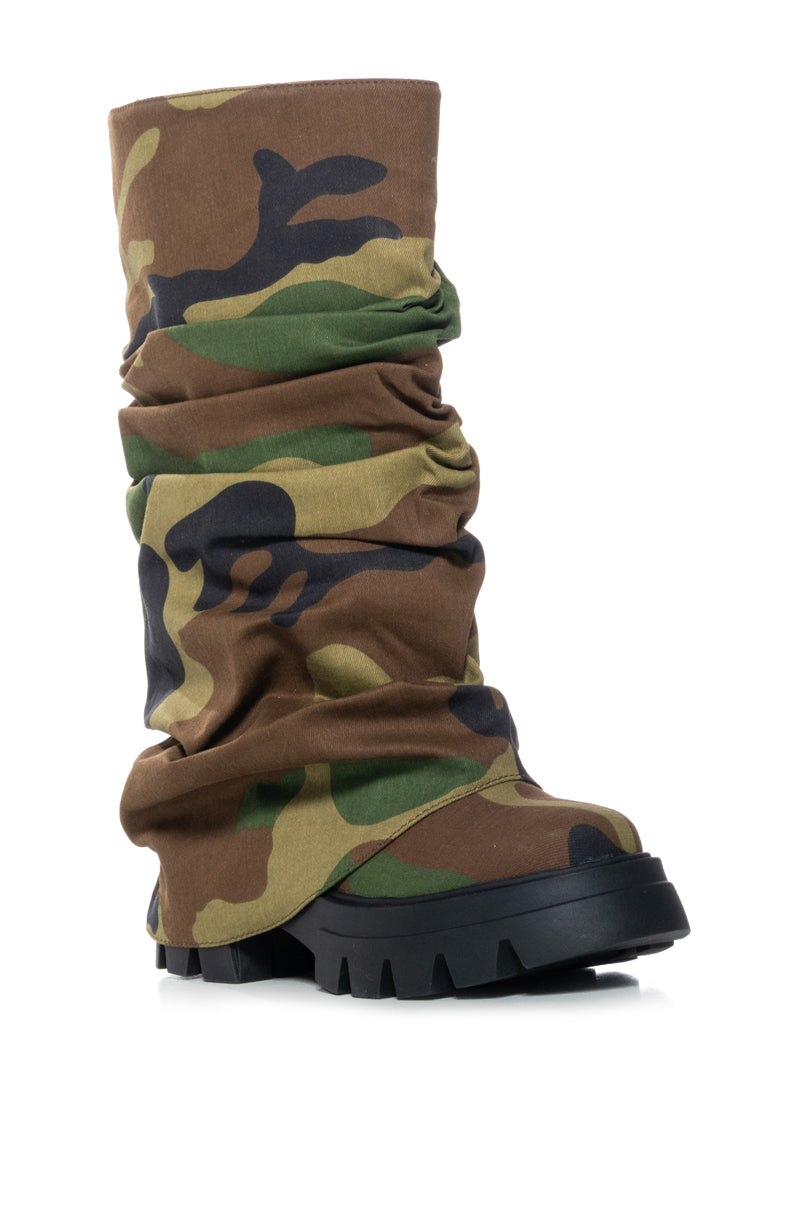 Back View Azalea Wang Mate Camo Boot