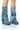 Front View Azalea Wang Mate Mid Calf Boot In Denim