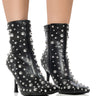 Front View Azalea Wang Matera Black Silver Bulb Embellished Bootie