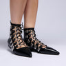 Front View Azalea Wang Matson Black Lace Up Buckle Flat