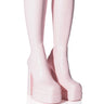 Front View Azalea Wang Maxine Chunky Platform Boot With 4 Way Stretch In Pink