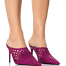 Front View Azalea Wang Maylah Fuchsia Woven Detail Pump